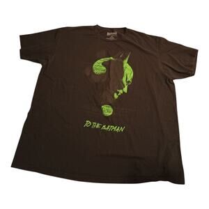 The Batman Men's 2022 The Riddler T-Shirt Green Graphic Question Mark Size 2XL